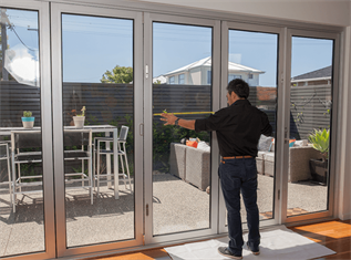 French sliding doors with window tint
