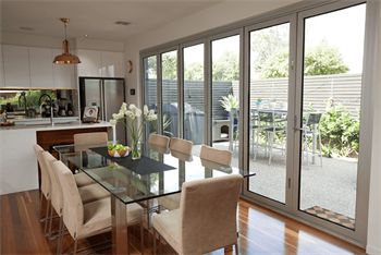 Home sliding doors with window tinting